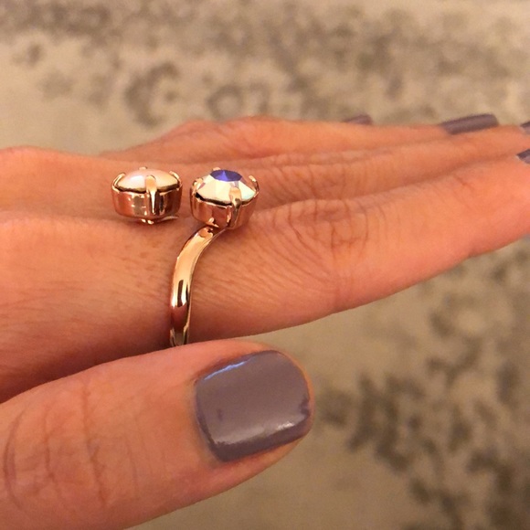 Aurora Borealis + Vintage White Swarovski Crystal Ring - Picture 3 of 14